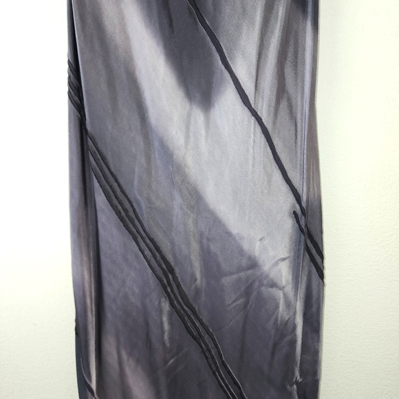 Rex Lester/Andrea Polizzi Black Grey Silver Silk Formal Evening Maxi Dress Sz 4 - Picture 5 of 7